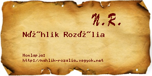 Náhlik Rozália névjegykártya