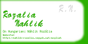 rozalia nahlik business card