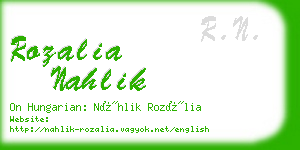 rozalia nahlik business card